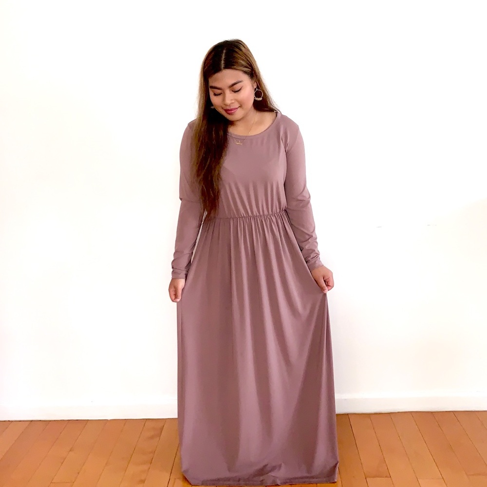 Dusty Rose Milk Silk Maxi Dress